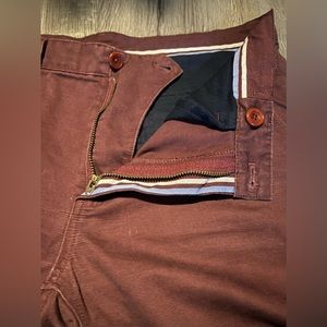 Fred Perry men’s pique textured chino burgundy slacks size 32